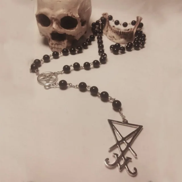 Baphomet Rosary/Mystery Rosary/Baphomet Rosary/Baphomet Rosary Necklace/Satan Goat Mendes Gift Altar Necklace