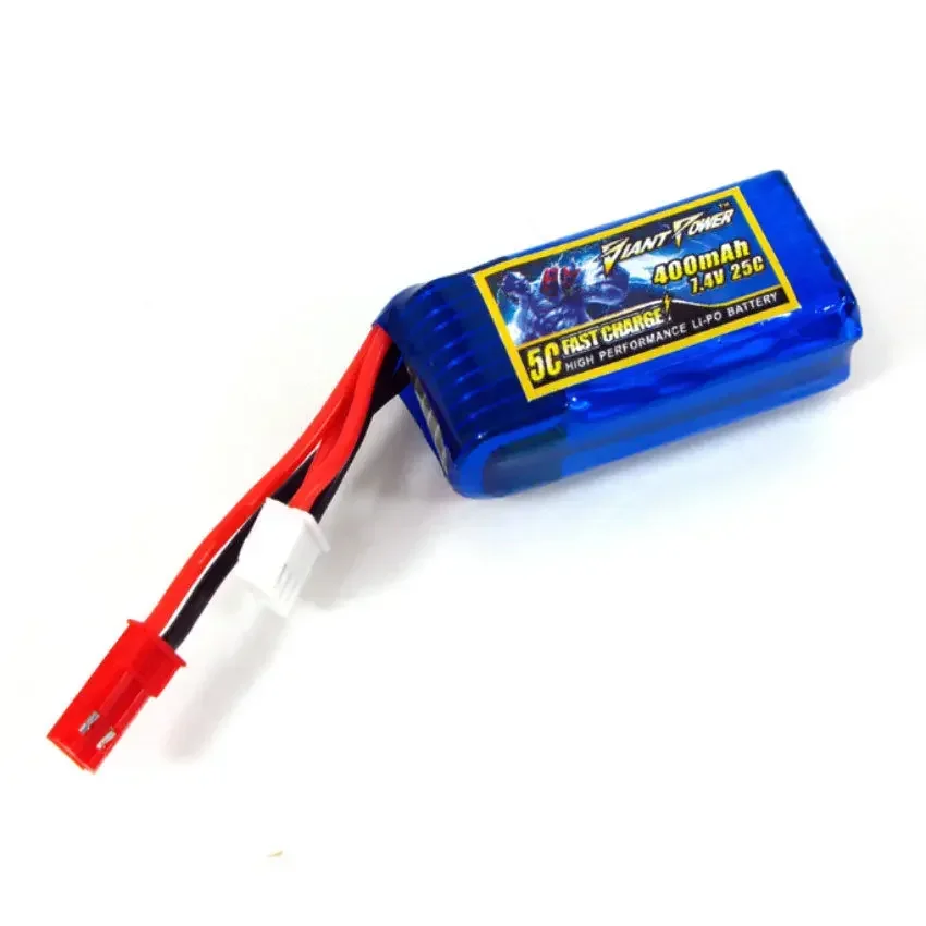 7.4V 2S 400mAh 25C High Rate Ultralight LiPo Battery for Micro RC Model Airplane Helicopter FPV Drone