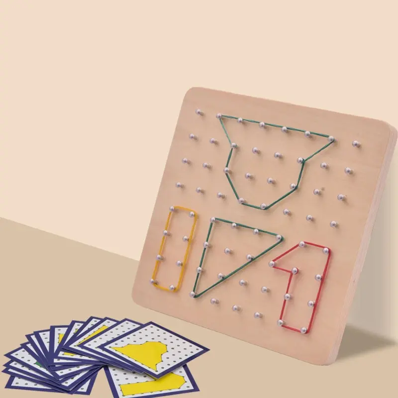 Montessori Geometria Matemática Ensinando Aids Para Crianças, Forma Pegboard, Jogo De Puzzle, Brinquedos Educativos Para a Primeira Infância, Presentes De Madeira