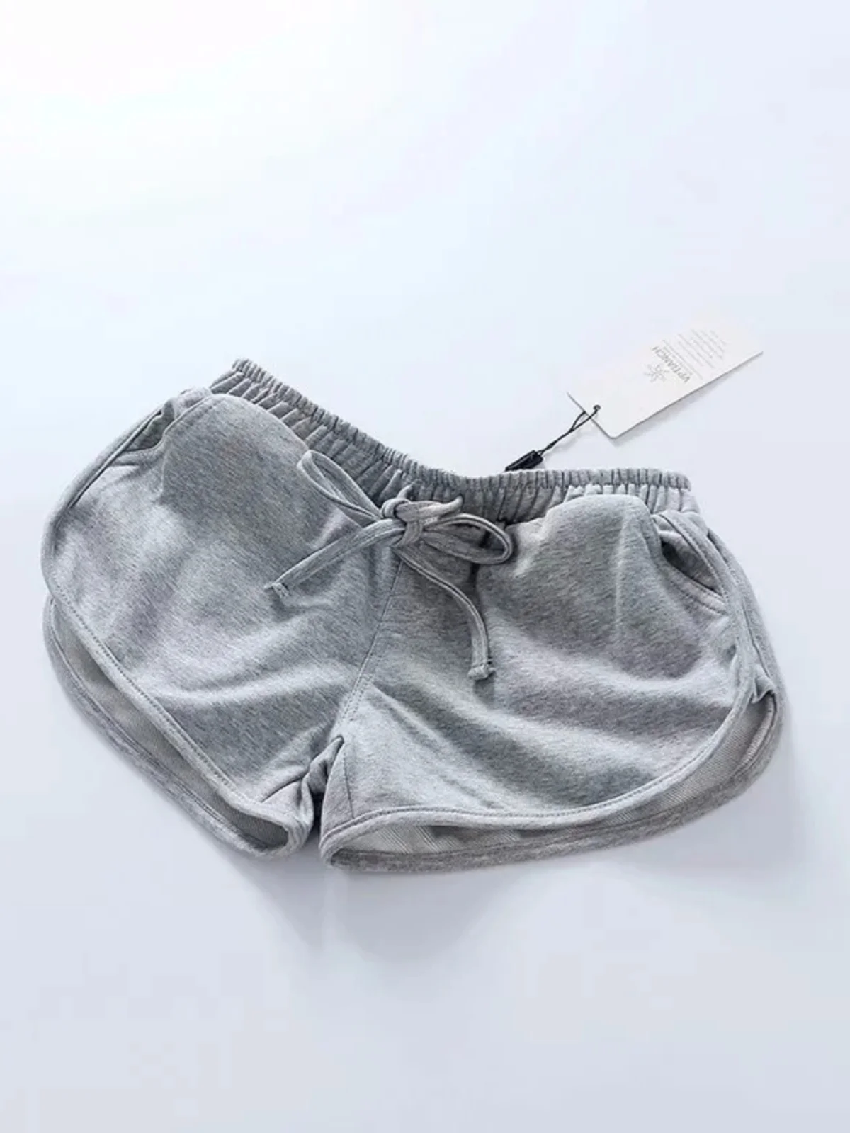 Sommer Neue Slim Fit Elastische Taille Schleife Hause Casual Sport orts Laufen Hot Pants Bein Verlängerung frauen Straße Sle Low W...