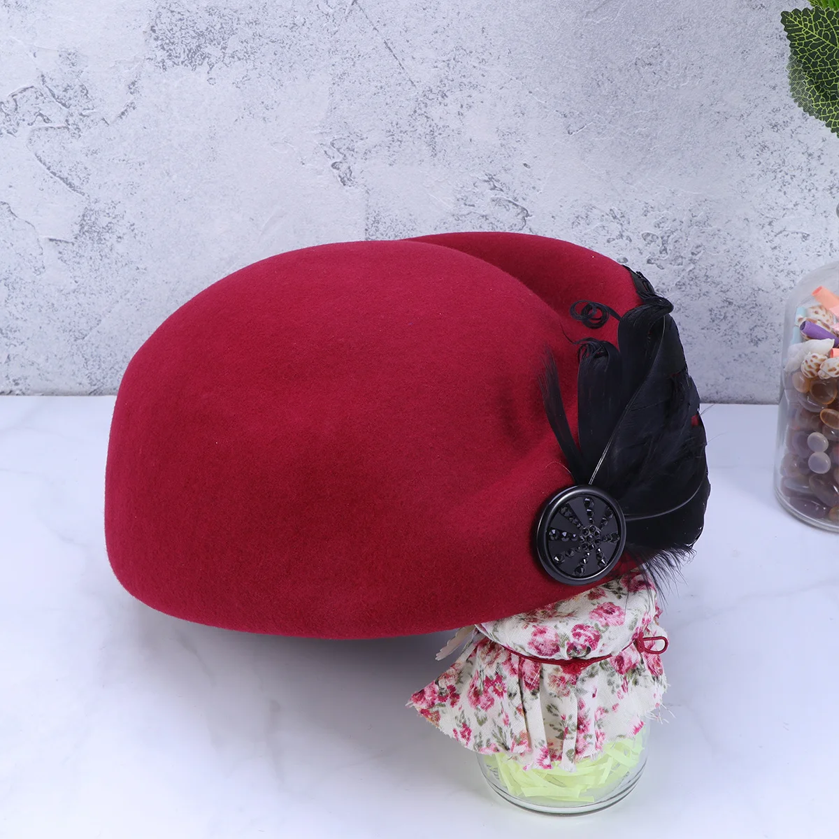 

Женская шляпа стюардессы, шерстяной костюм стюардессы, косплей, бордовый, элегантный дизайн