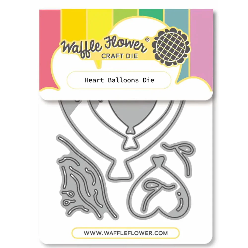 August 2026 New Waffle Flowers Heart Balloons Die Reel in Die Metal Cutting Dies Stencil Stamp DIY Scrapbook Handmade Album Card image 3