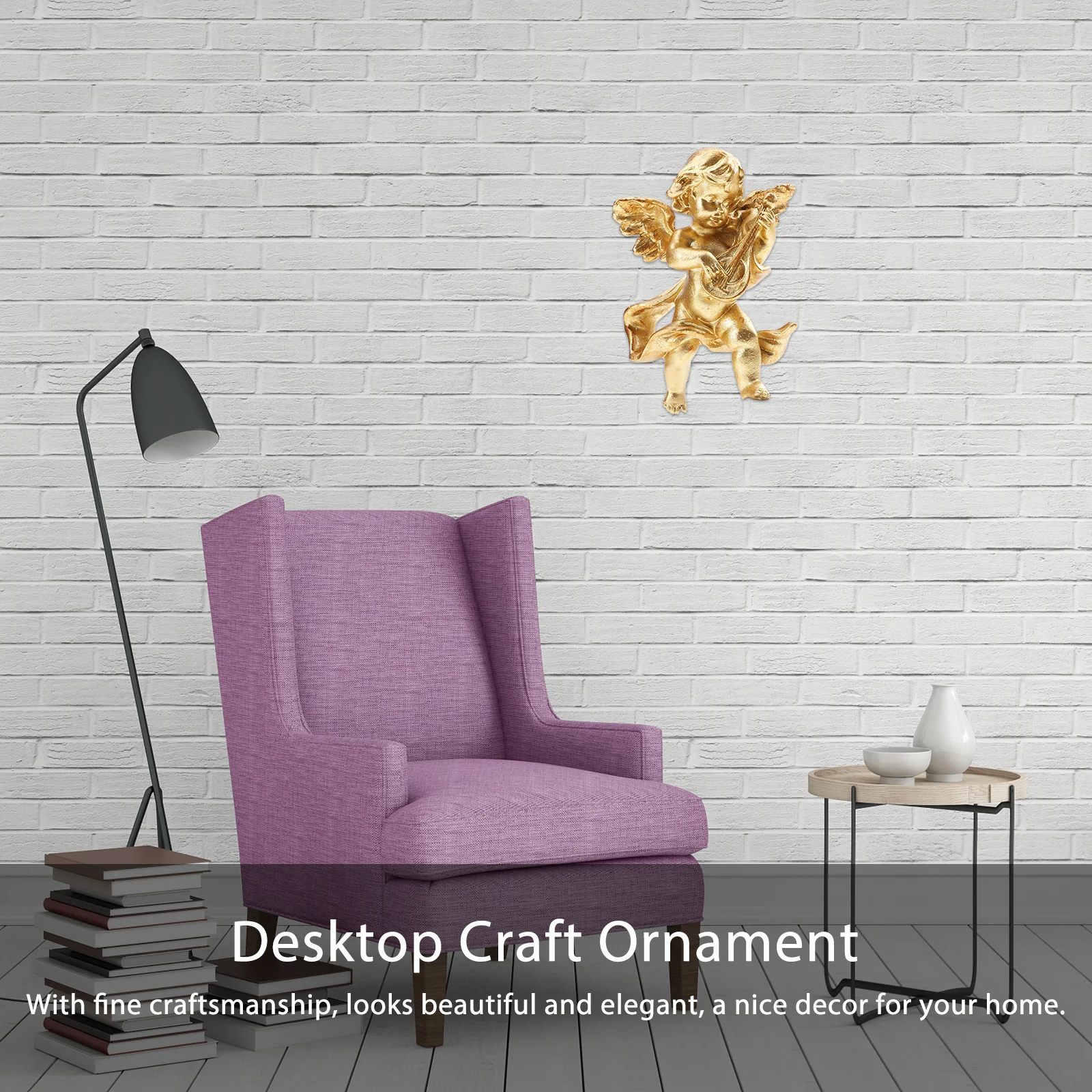 

Vintage Resin Angel Ornament Wall Craft Decor Long-Lasting Home Adornment Compact Lightweight Elegant Design