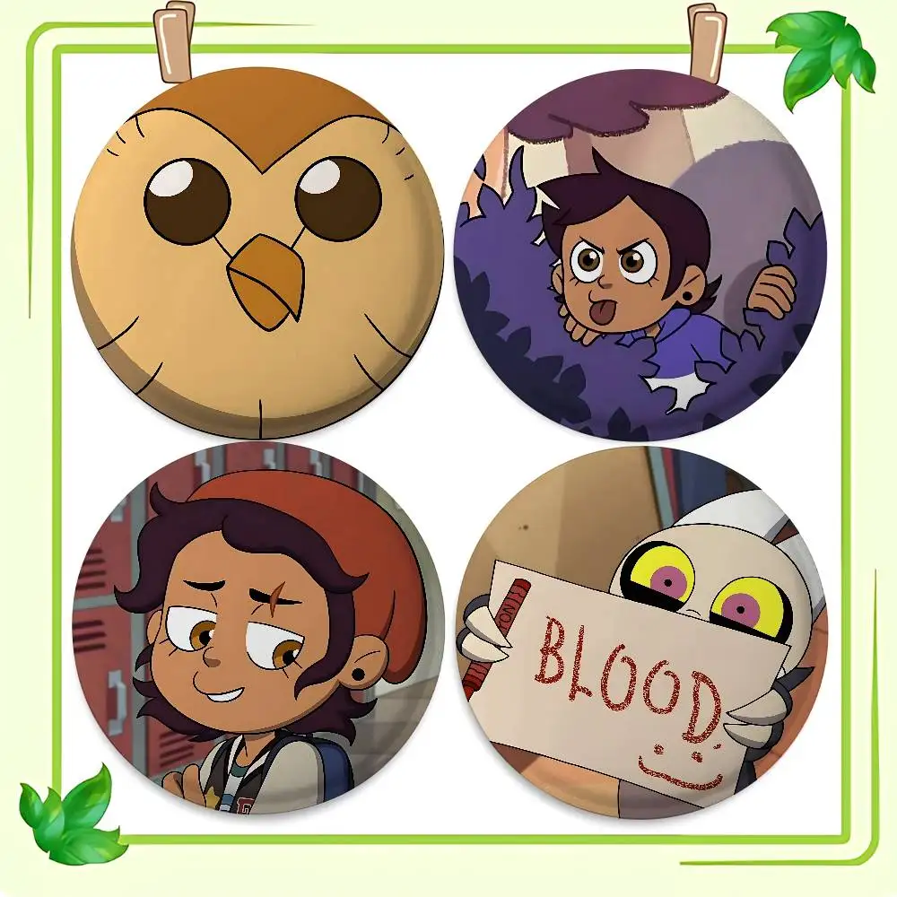 Cute A-The Owl House-S Badges Tinplate Soft Button Pin Brooch Metal Badge Custom Jewelry Accessories Hat Bag Lapel