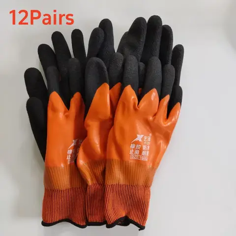 12 Paar Arbeitshandschuhe, Polyurethan-Handschuhe, ultradünne PU-beschichtete Nylonschale, Polyurethan-beschichtete Sicherheits-Arbeitshandschuhe, gestrickte Handgelenksmanschette