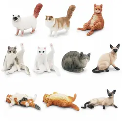 Realistic Cat Model Ornament Cat Figure Kids Doll Toy Kitten Statue Desktop Decoration