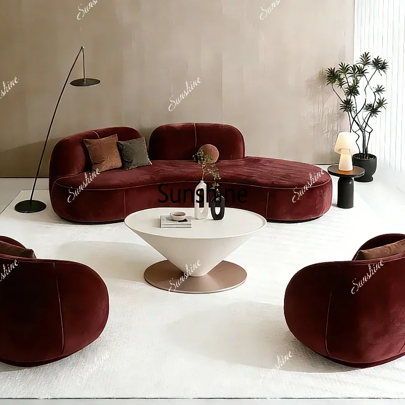 YModern Minimalist Curved Sofa Nordic High-end Clothing Store Beauty Salon Front Desk Lounge Reception Sofa Office Furniture