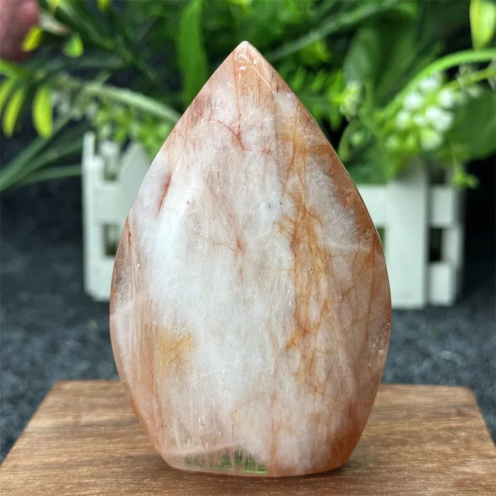 Natural Red Gum Flower Quartz Polished Ore Torch Hand Carved Healing Aura Feng Shui Prayer to Warp Off Evil Energy Home Decor