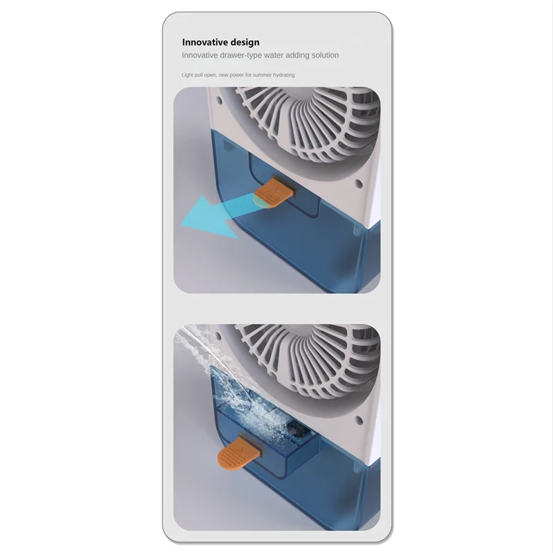 

AA96 Портативный вентилятор воздушного охлаждения USB Мини-кондиционер Увлажнитель воздуха Электрический вентилятор с цифровым дисплеем для офиса и дома-B