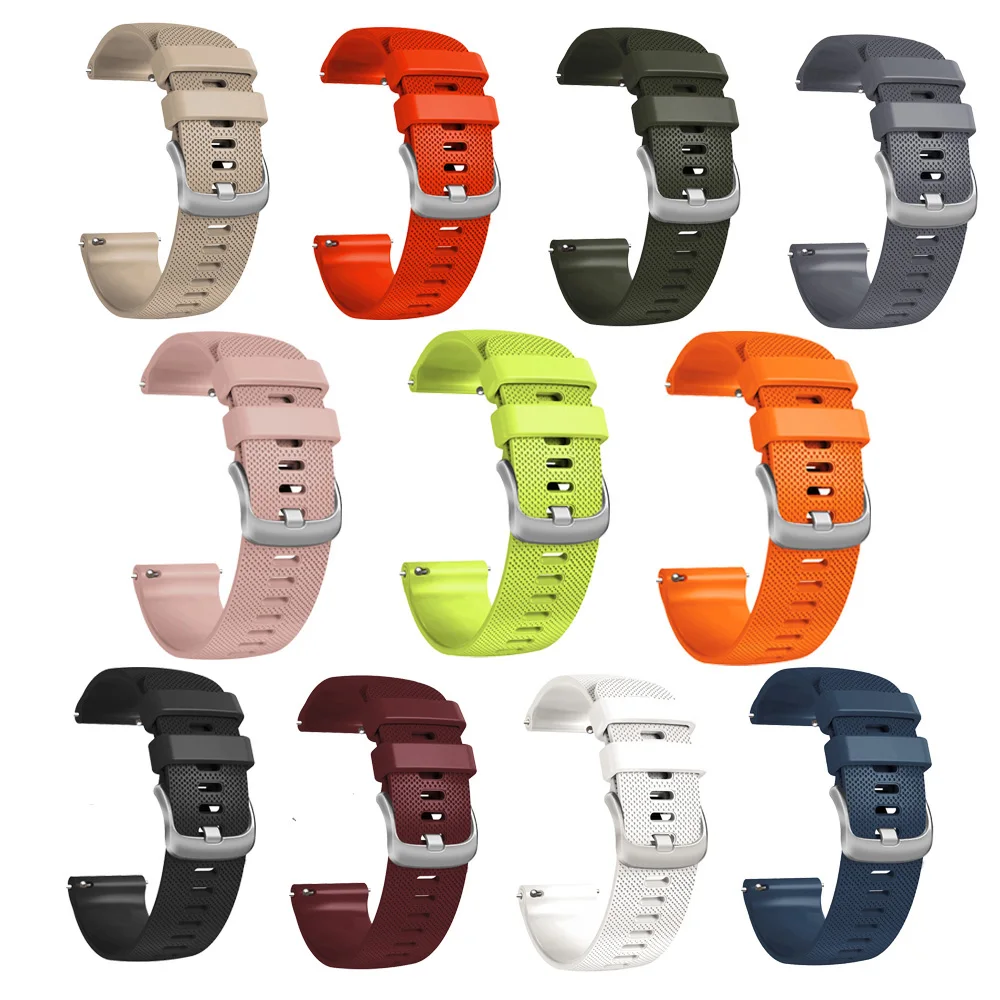 20mm pulseira esportiva para garmin venu sq 2/2 plus silicone pulseiras de relógio para garminmove tendência/forerunner 55 245/vivoactive 3 pulseira