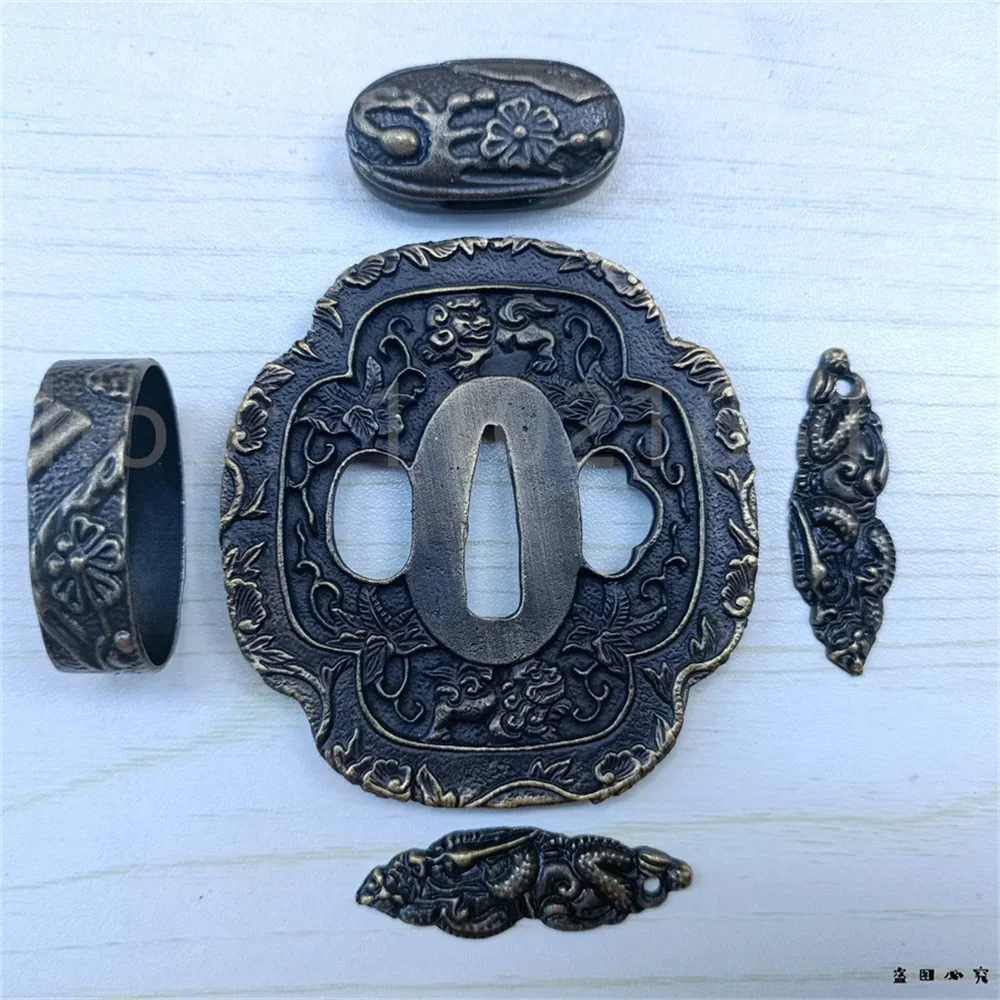 Exquisite Alloy Tsuba Guard Fuchi Kashira Menuki For Japanese Katana Samurai Sword Fittings Parts New