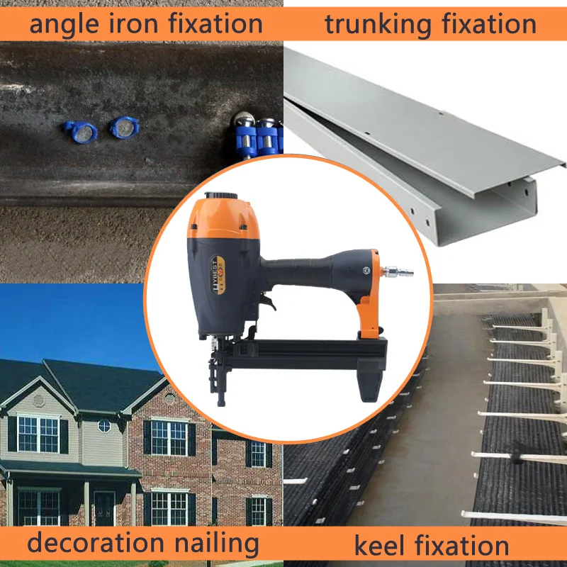 HYBEST SR40 Pneumatic Concrete Nail Gun Air-Fueled Pneumatic Gun for Construction Heavy-Duty Nail Firing Tool