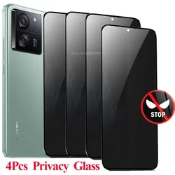 4Pcs Privacy Tempered Glass for Xiaomi 13T Pro 11T 13 Anti Spy Screen Protector for Xiaomi 11T Pro 12T 12T Pro Protective Glass