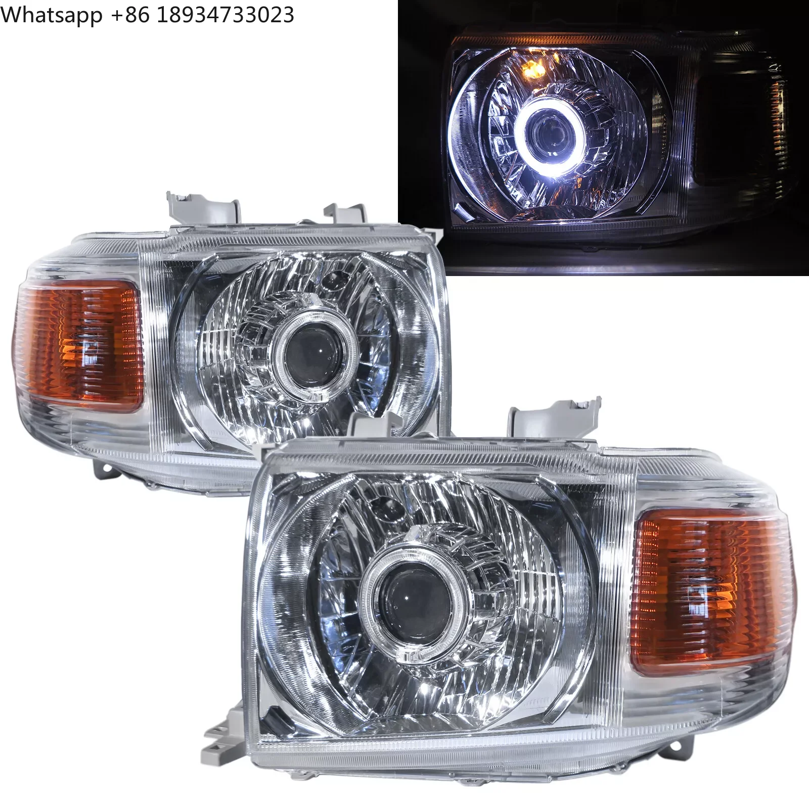 Chrome LED Headlamp for 2007-2024  Land Cruiser 70-series LC70-LC79 FJ70 Head Light Front Lamp Car Lights Car Accessories