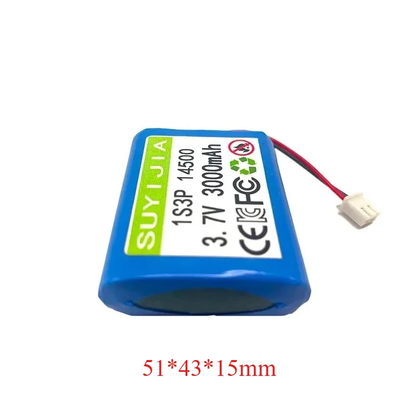 14500 3.7V 3000mAh 1S3P BMS Lithium-ion Battery for Beauty Equipment Toy Remote Control Car Singing Machine Radio Small Speaker