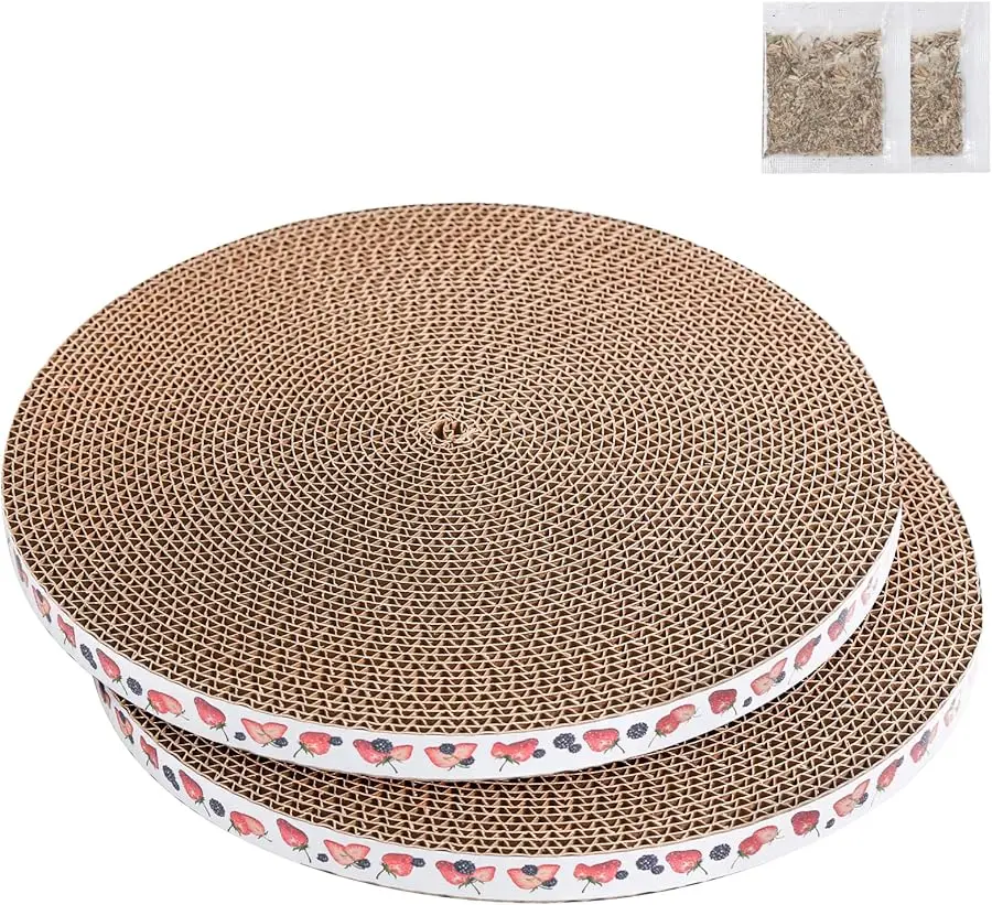 

Round Cat Scratcher Pad 10 inch Diameter 3/5 inch Thickness Scratch Replacement Refill Scratching Board Cat scratchers for Indoo