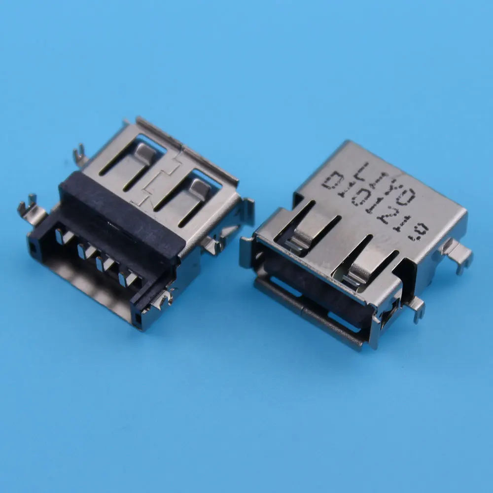 10Pcs USB 2.0 Type A Female Socket SMT 90 ° 4PINS Black SMD USB Connector AF For Lenovo G450 G460 Series G455 G530  N500 G460AX