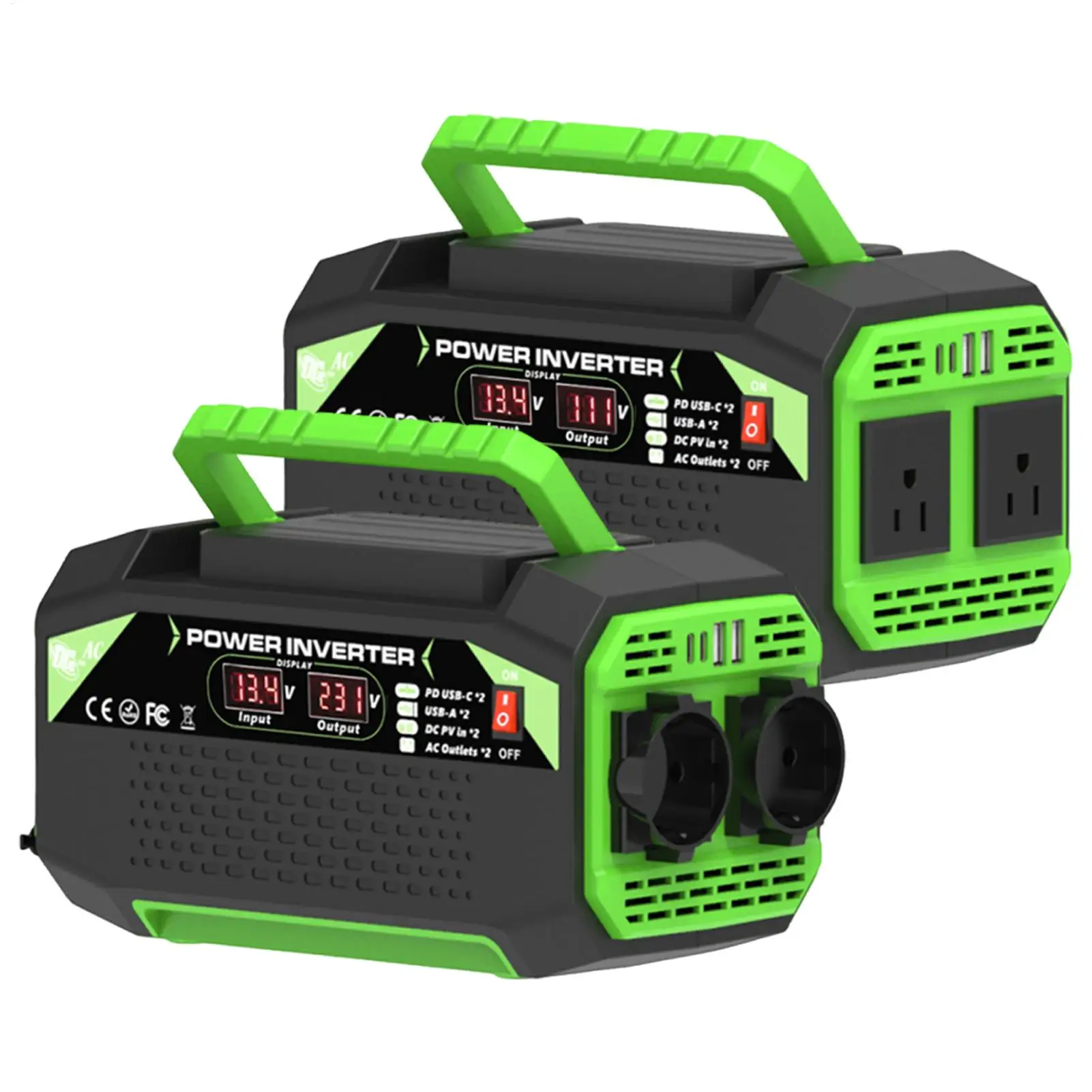 

Inverters For Vehicles 300W Car Voltage Converter Inverter Digital Display Charger With 2 Sockets 4 USB Ports Plug Outlet For