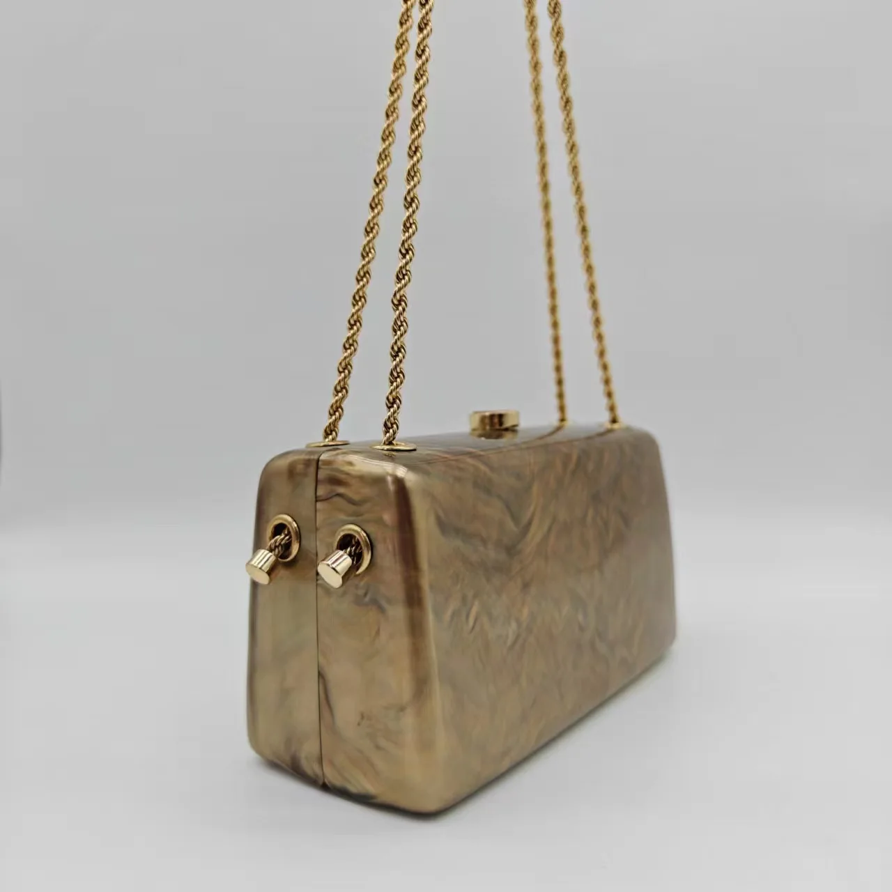 

New Fashionable Summer Beach Acrylic Evening Clutch Small Square Handbag for Women Single Shoulder and Crossbody