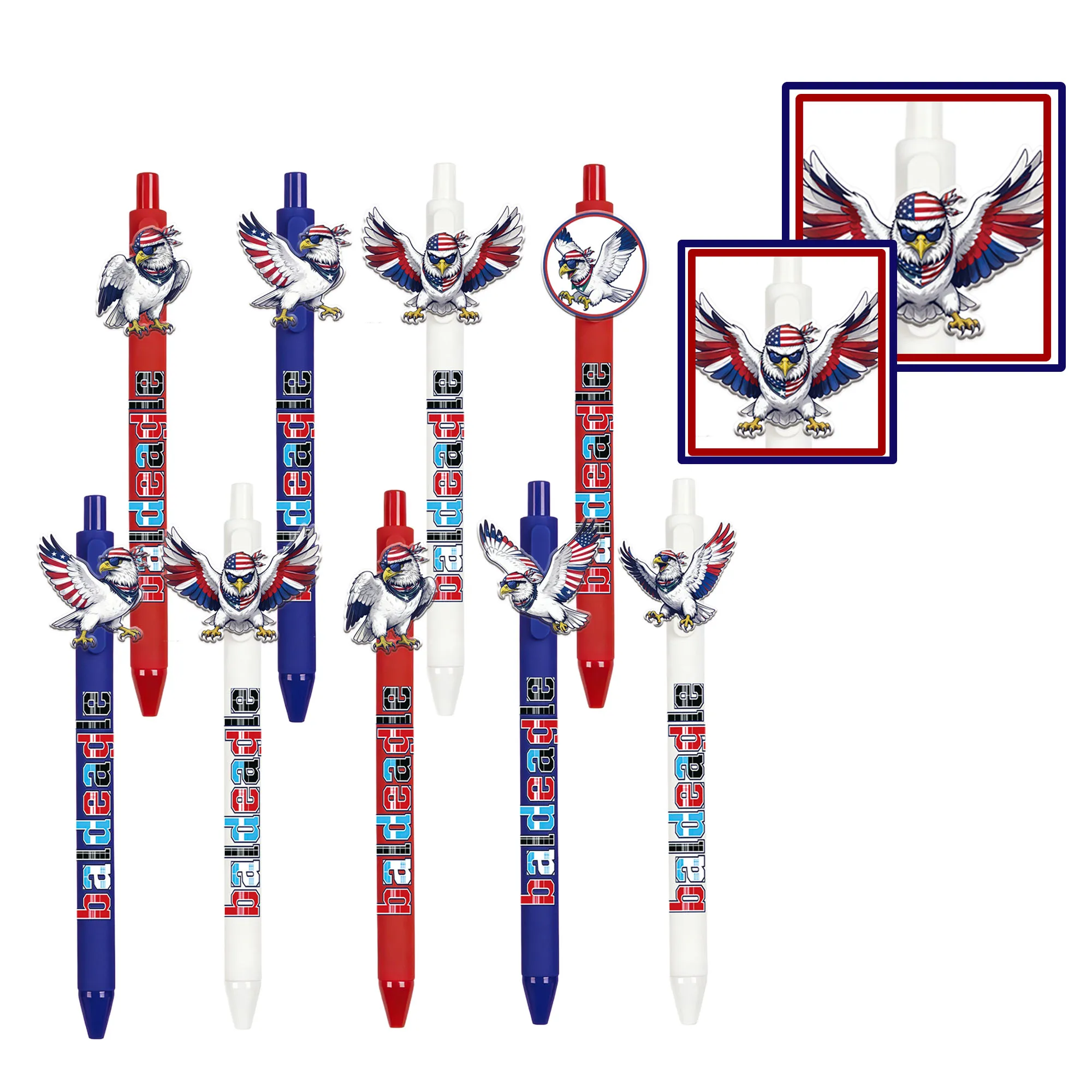 

9pcs White Eagle themed Gift Pen Commemorative Independent Series Ballpoint Pen for Student Learning Season