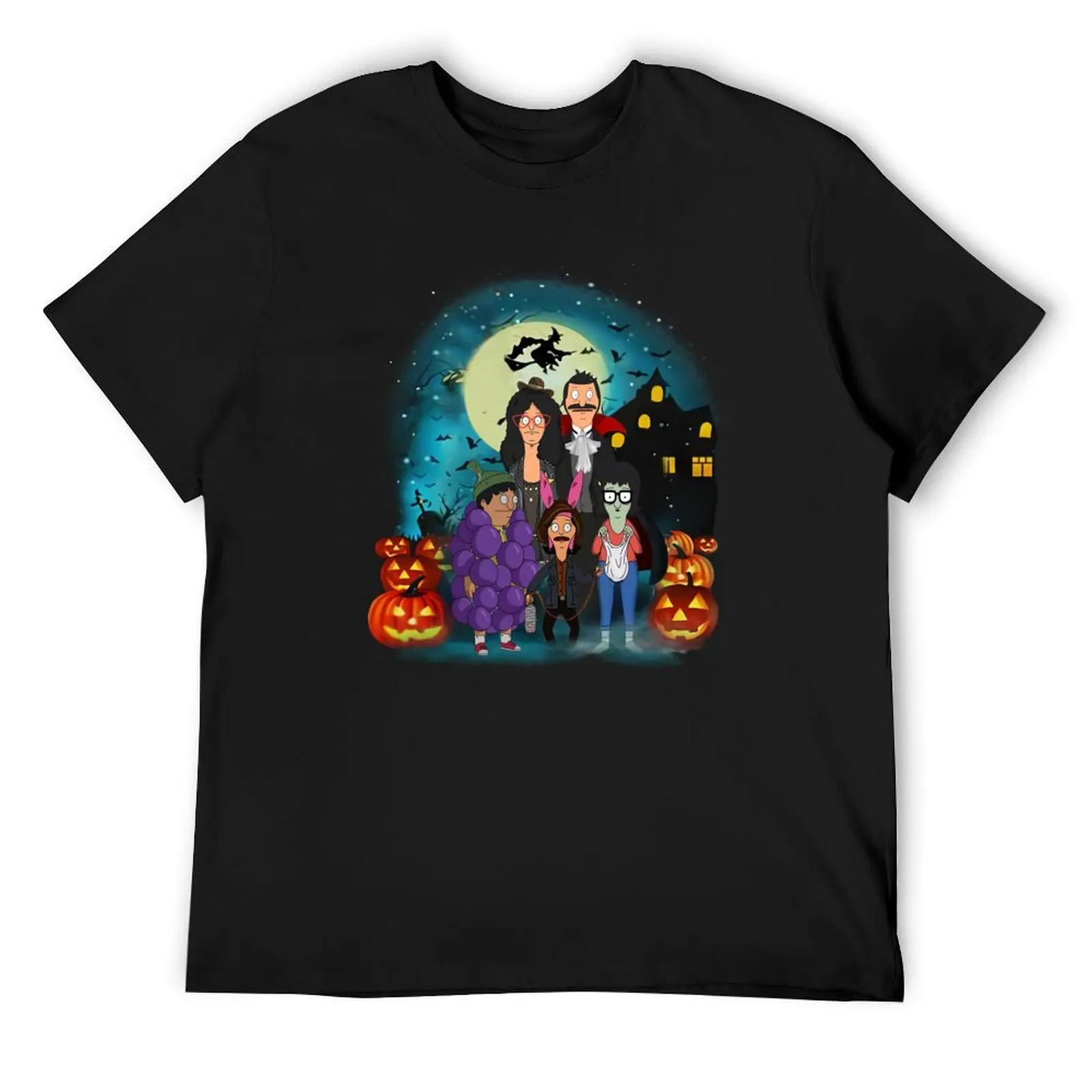 

Official Halloween-Bob’s-Burgers-Family T-Shirt vintage graphic tee blue archive Aesthetic clothing plain clothes for men