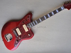 6 Strings Metal Red Electric Guitar with Rosewood Fretboard,Red Pearl Pickguard,Can be Customized