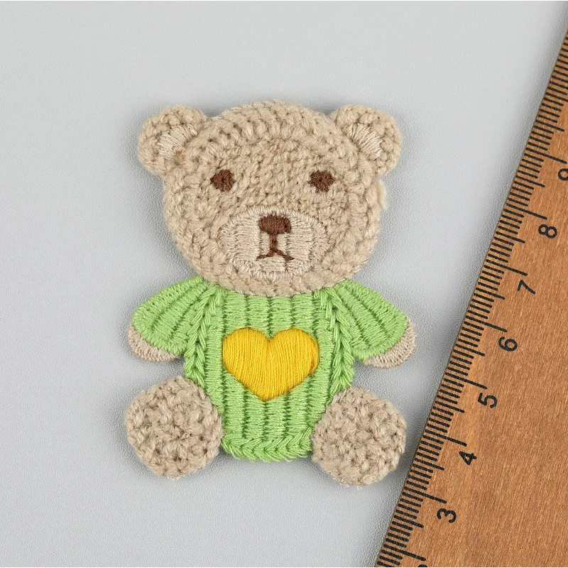 10 Stück 4,8*6,5cm Cartoon-Stickerei-Bären-Applikationen für DIY-Kopfbedeckungen, Haarspangen, Bastelarbeiten, Dekoration, Kleidung, Aufnäher, Accessoires – Detail 3
