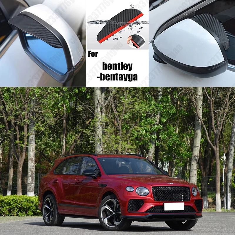 

For bentley-bentayga 2PCS Car Rearview Mirror Rain Eyebrow Visor Carbon Fiber Car Rearview Side Snow Sun Visor Rain Cover