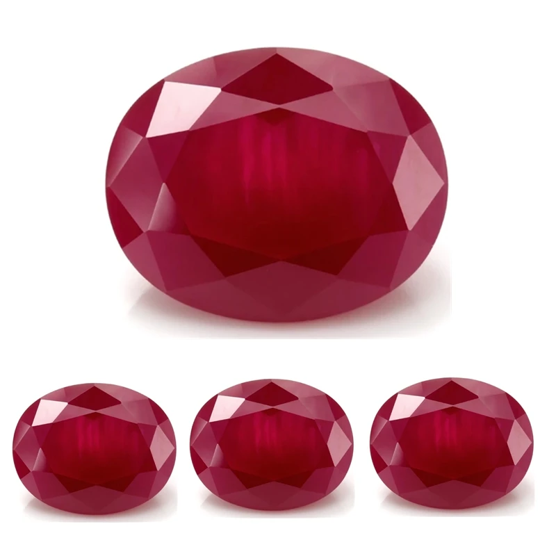 

New Premium Ruby Small Size Oval Faceted Cut Pass UV Test Ruby Gem For Jewelry Making Making Earrings/Rings/Necklaces Materials