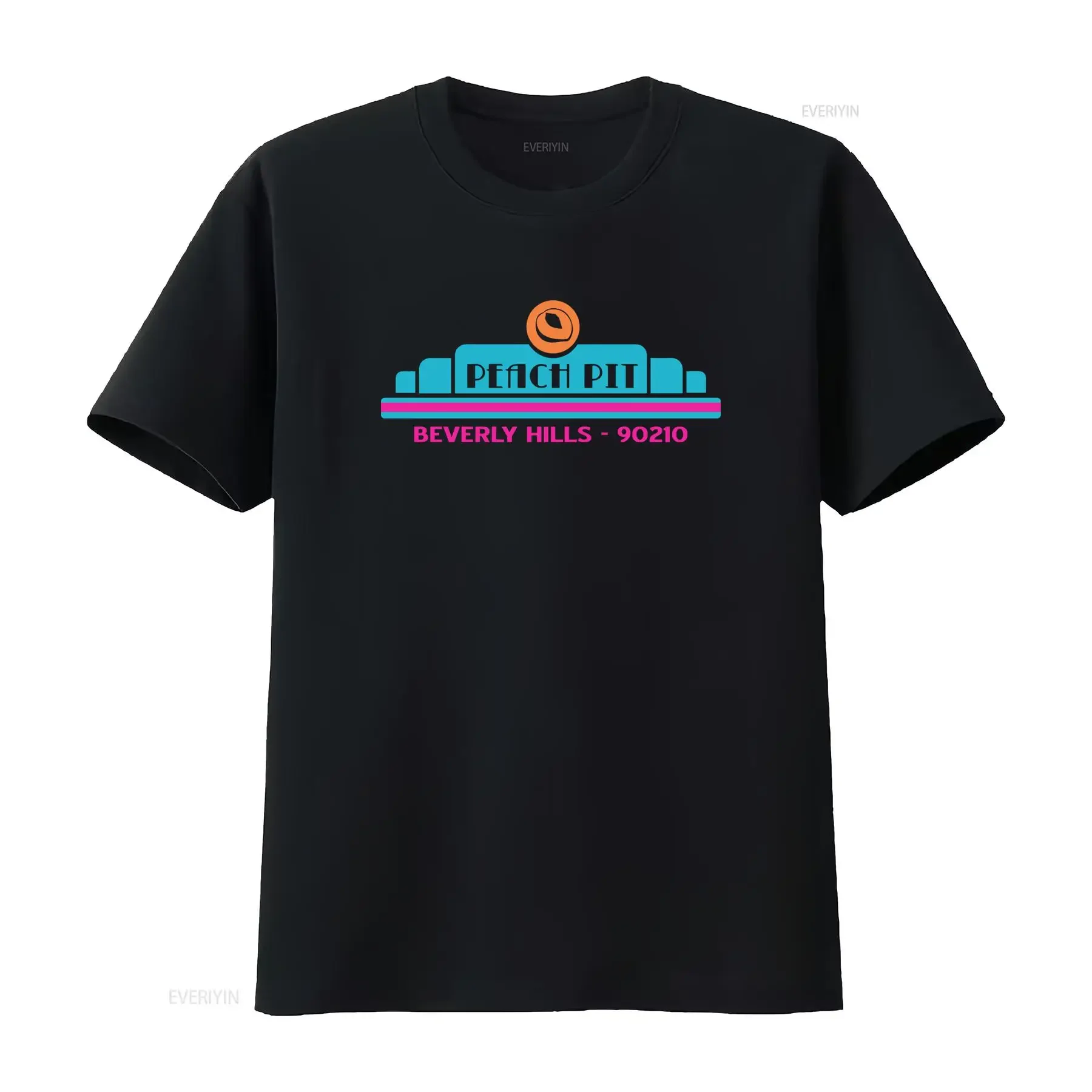 Peach Pit Beverly Hills 90210 T Shirt Retro Style Fashion vintage Washed Versatile designer clothes Stretched graphic Soft
