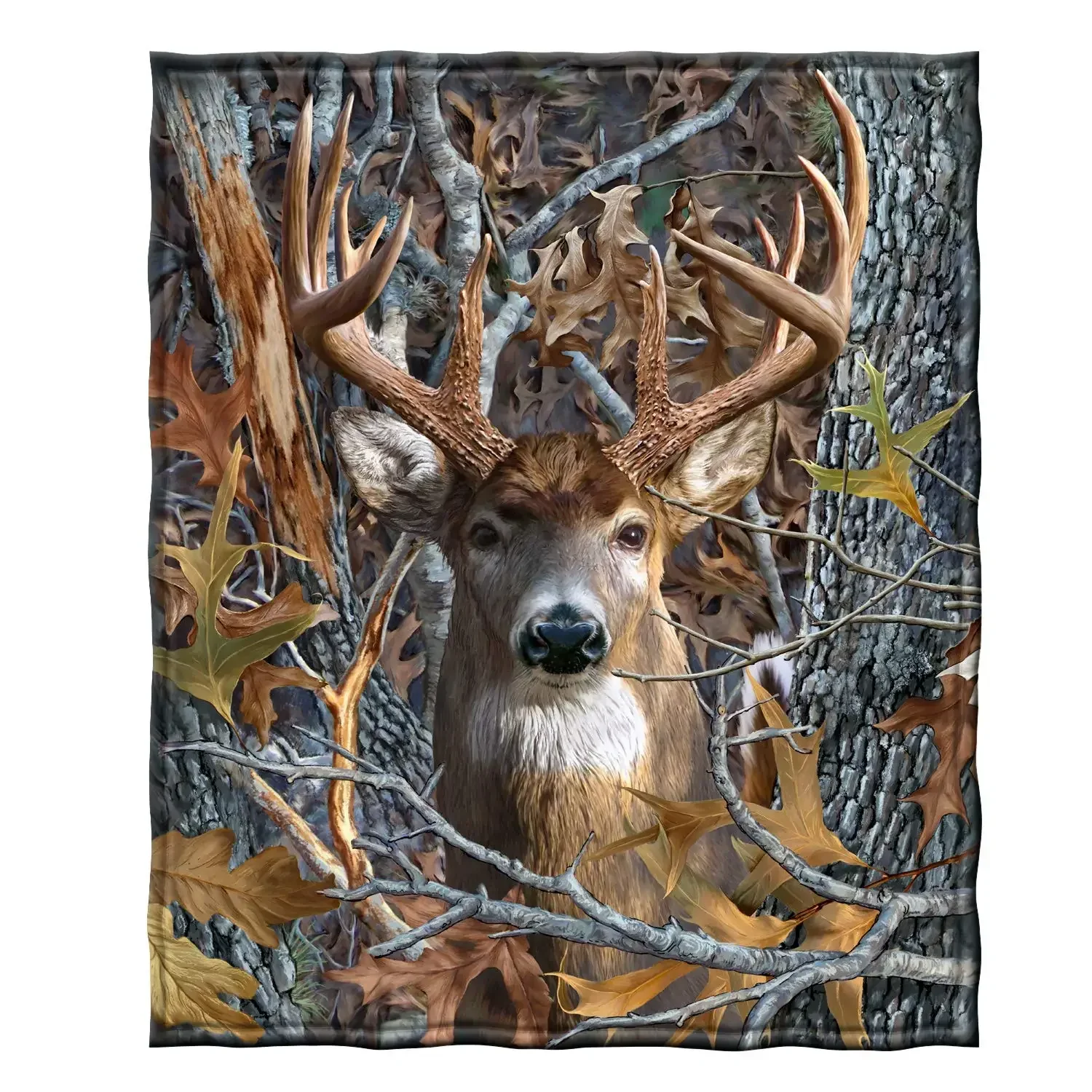 Deer Print Throw Blanket Wild Animals Deer Blanket Lightweight Bed Sofa Couch Soft Warm Plush Blanket for Adults Teen All Season