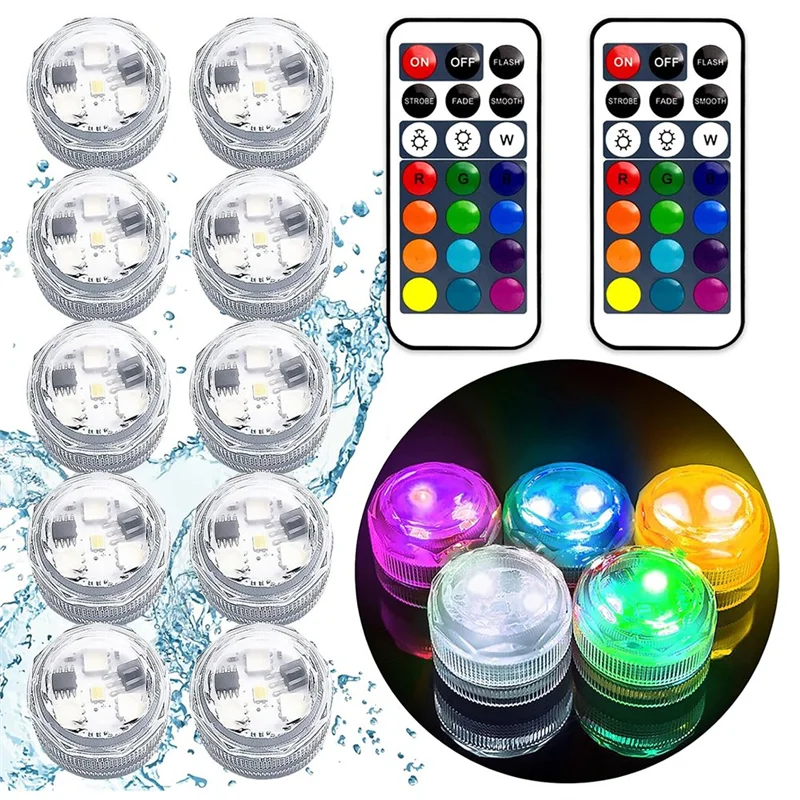 ABZV-Para peças centrais de abóbora de Halloween luzes de velas subaquáticas com luzes de chá LED remotas