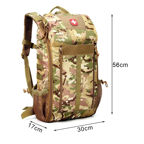 Imagen 2 del producto Mochila médica táctica para exteriores, mochila de gran capacidad para acampar y montañismo, bolsa de emergencia, bolsa de almacenamiento multifuncional