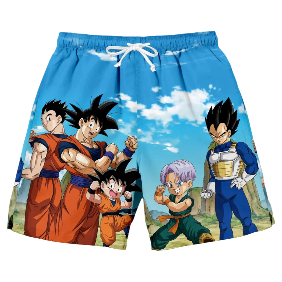 

Шорты Bandai Dragon Ball Super Group Pose Landscape Anime для взрослых и детей, летние быстросохнущие мягкие легкие пляжные шорты