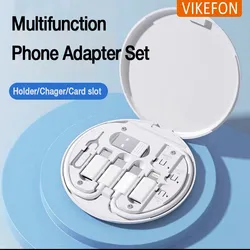 Mobile Phone Adapter USB C Multi-function Line Take Card Needle Card Slot for Lighting Conversion Set USB A & Type C To Micro