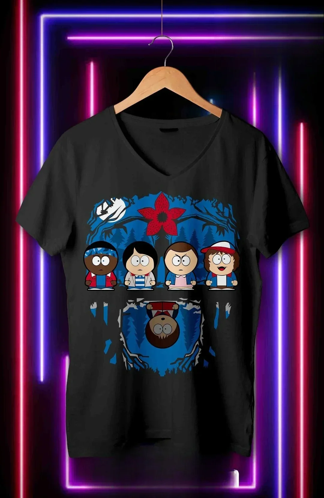 T-shirt imprimé Stranger Park, vêtements vintage, décontracté, en coton, pour hommes et femmes, style hip-hop, hauts tendance, t-shirt oversize