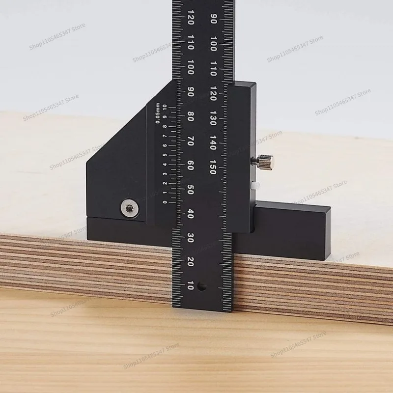 For Aluminum Alloy Scribing Ruler T-shaped Scriber Depth Verge Measuring Ruler DIY Tool Caliper Scale Handheld