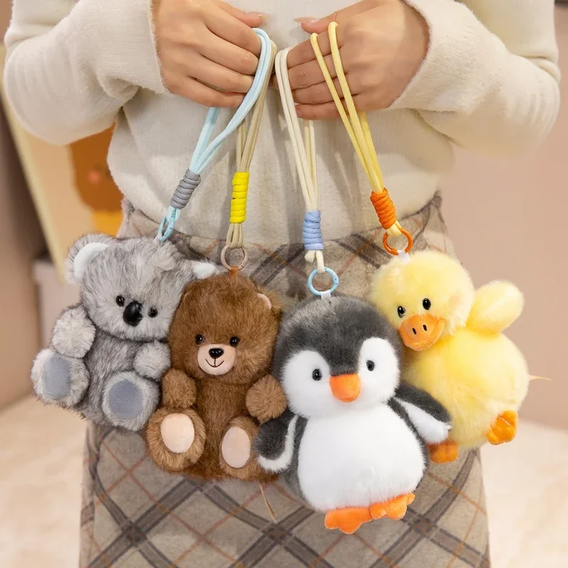

Cute Animal Plush Toy Keychain Soft Fluffy Koala Bear Penguin Duck Stuffed Charm Kawaii Bag Pendant for Girls Birthday Gifts