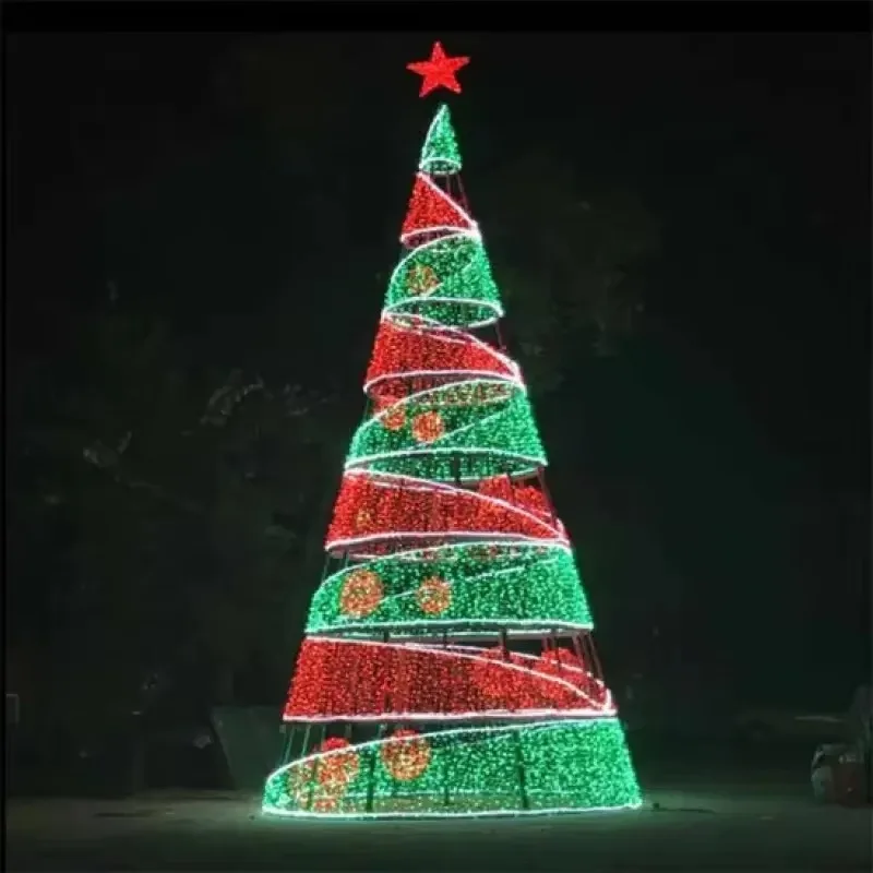 Customized LED PVC Christmas Tree Display 6m 8m 10m Festival Decorative Digital Screen