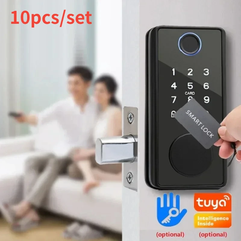 

10pcs/set Tuya Smart Door Lock TTlock Electrical Fingerprint Lock App Biometric Fingerprint Password Card NFC Keyless Unlock