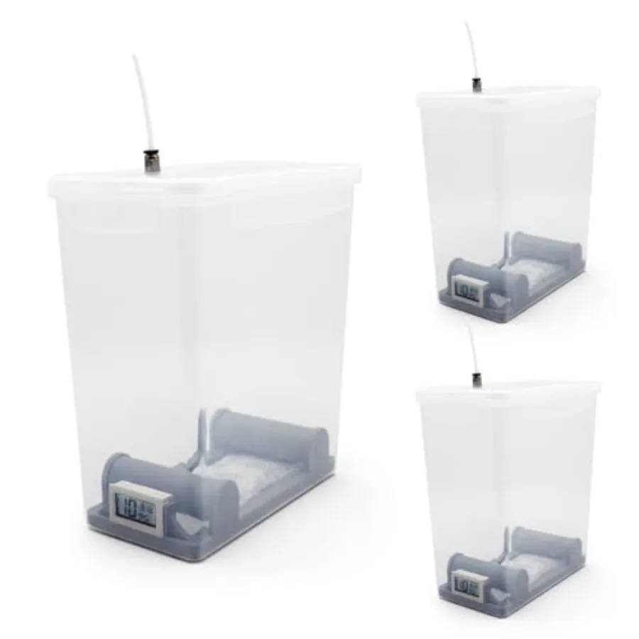 

3D printing filament storage box for home workshop use ABS plastic gray 5.8L capacity with desiccant and continuous feed sealin