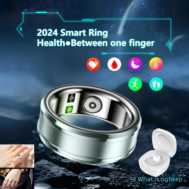 R3 Smart Ring Health Tracker Heart Rate Body Temperature Blood Oxygen IP68 Waterproof for Men Women Android IOS Phone