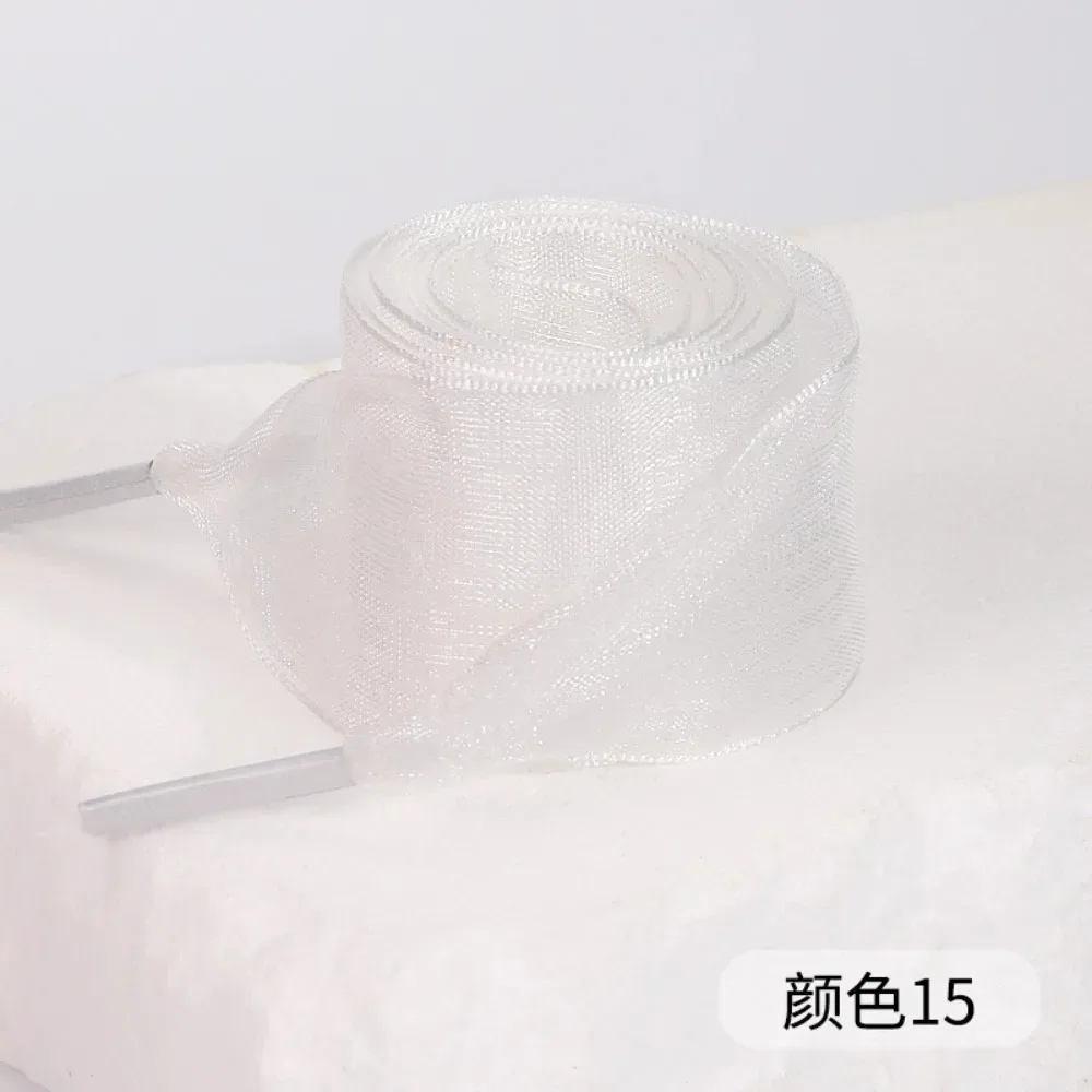 1Pair 100cm Fashion Organza Ribbon Shoe Laces Sport Shoes Sneakers Bowknot Laces Tie Flat Shoelaces Canvas Bootlaces Strings