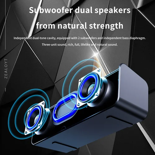 Imagen 2 del producto Zealot-altavoz inalámbrico portátil para exteriores, Subwoofer, TWS, batería de 1800mAh, estéreo fuerte, graves potentes Cable de carga,