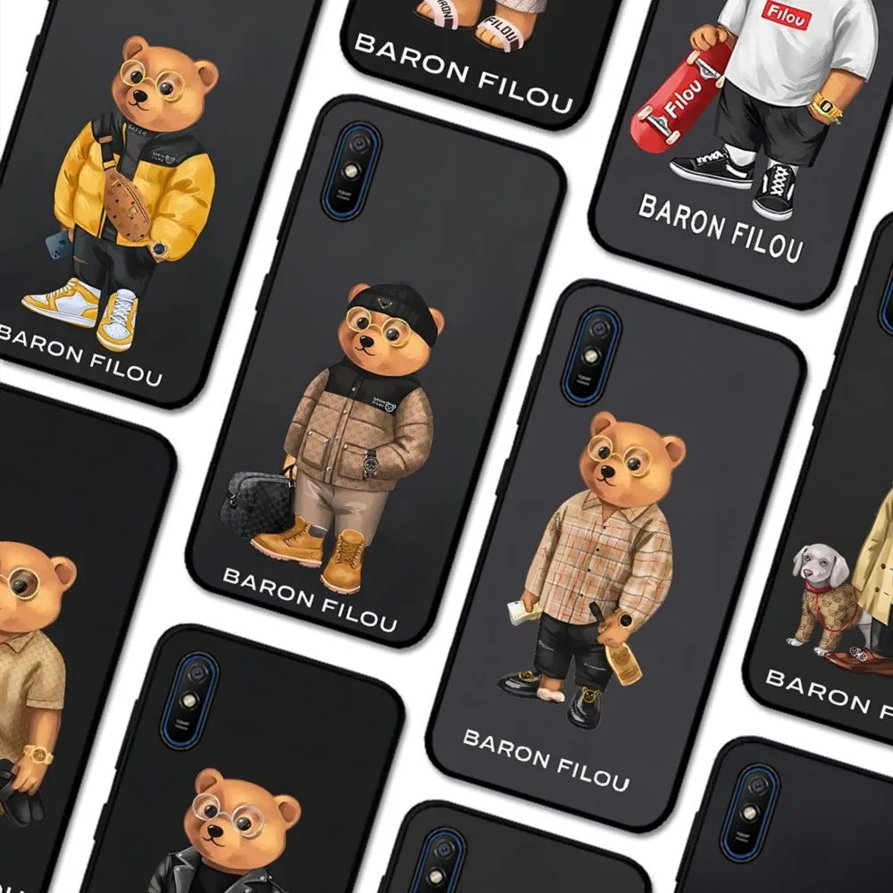 Fashion B-Baron F-Filou Bear Phone Case For Redmi 5 6 7 8 9 10 plus pro 6 7 8 9 A GO K20 K30 K40 pro plus F3 Fundas