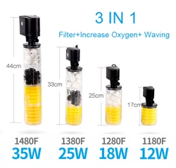 3 in 1 Aquarium Internal Filter Fish Tank Filter For aquarium Air Pump Air Oxygen Increase Aquarium Filter Aquarium Pump