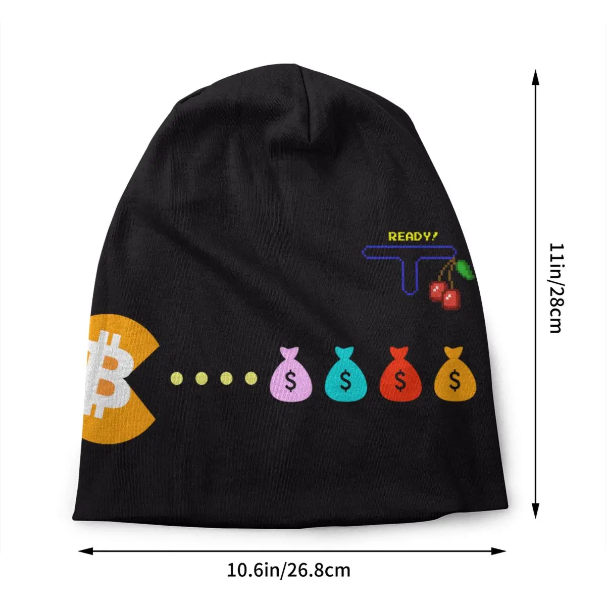 Bitcoin Eats Dollar Bonnet Hats Street Knit Hat For Men Women Winter Warm Cryptocurrency Wallet Skullies Beanies Caps