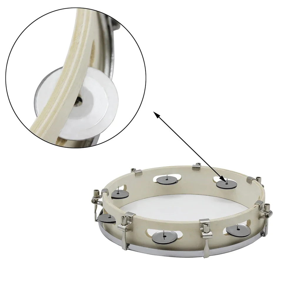 IRIN 10 Inch Tambourine Adjustable Wooden Panel Hand Held Bell Drum Percussion Music Toys For Kids Infant Enlightenment Tools