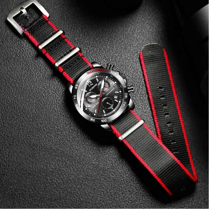 

Men's Quartz watch Creative Nylon Series 43mm Classic 3-pin Dial with Date Calendar and Luminous Function Nylon Strap 3ATM