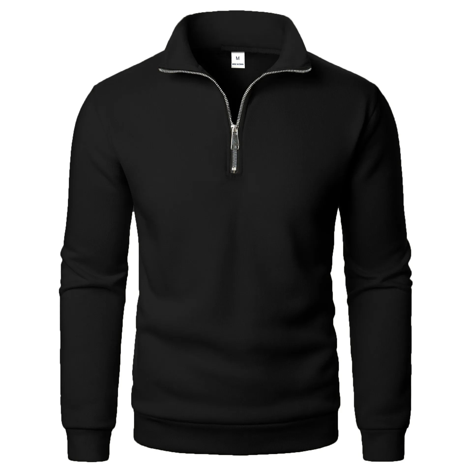 Mens Autumn Winter Half Zip Stand Collar Sweatshirt Solid Color Soft Fabric Casual Long Sleeve Pullover For Daily Wear 2026 New